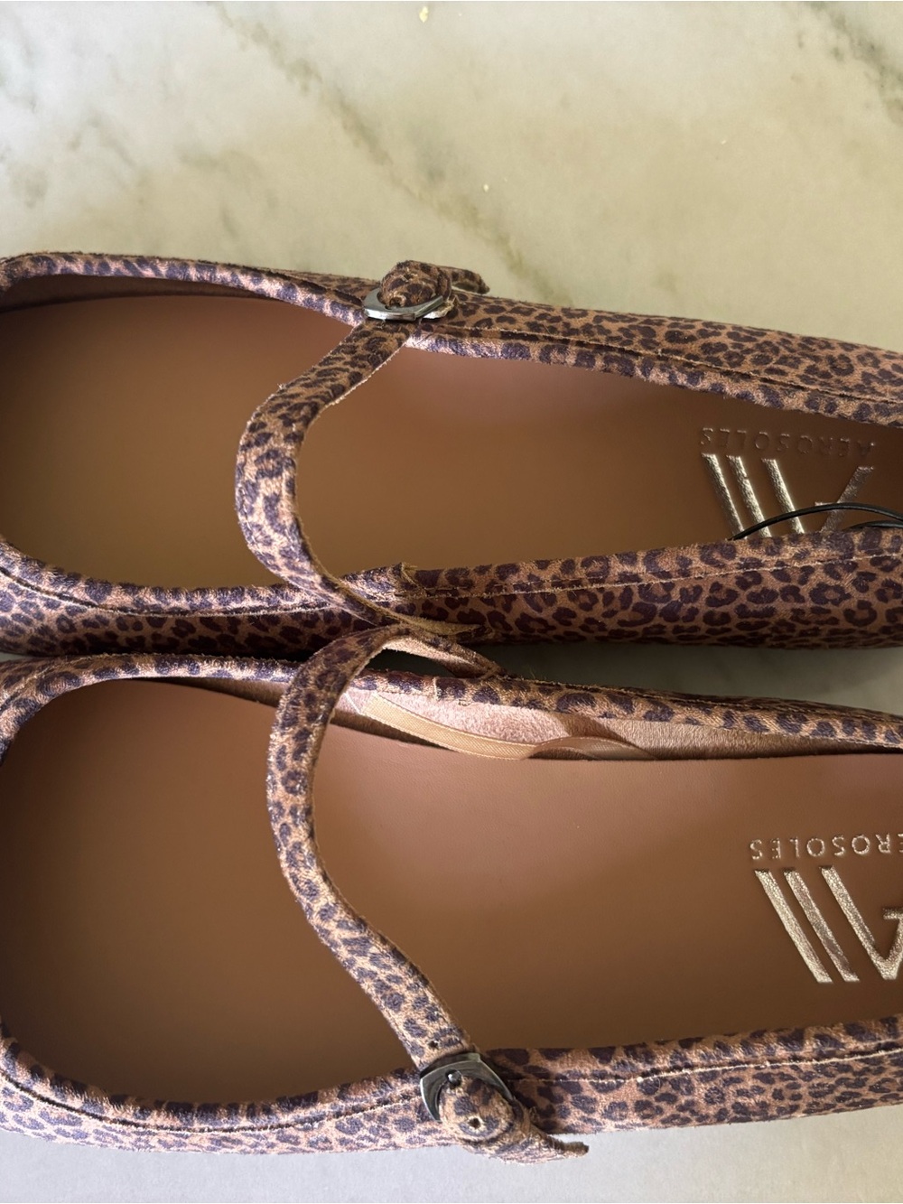Aerosoles Leopard Print Mary Jane Flats Buckle Strap Size 12 - Picture 4 of 6
